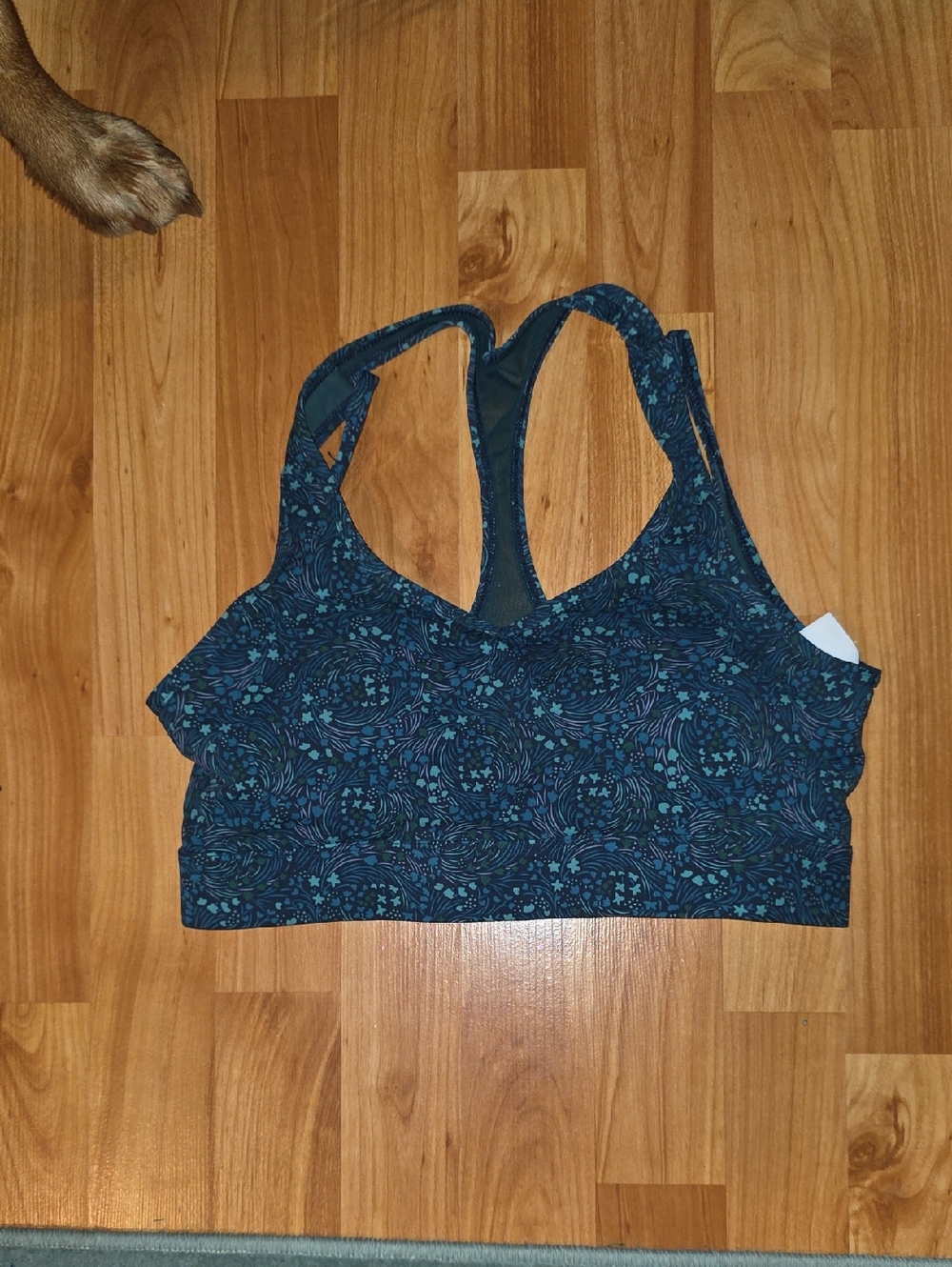 Zyia Luxe Navy Blue Floral Racerback Sports Bra